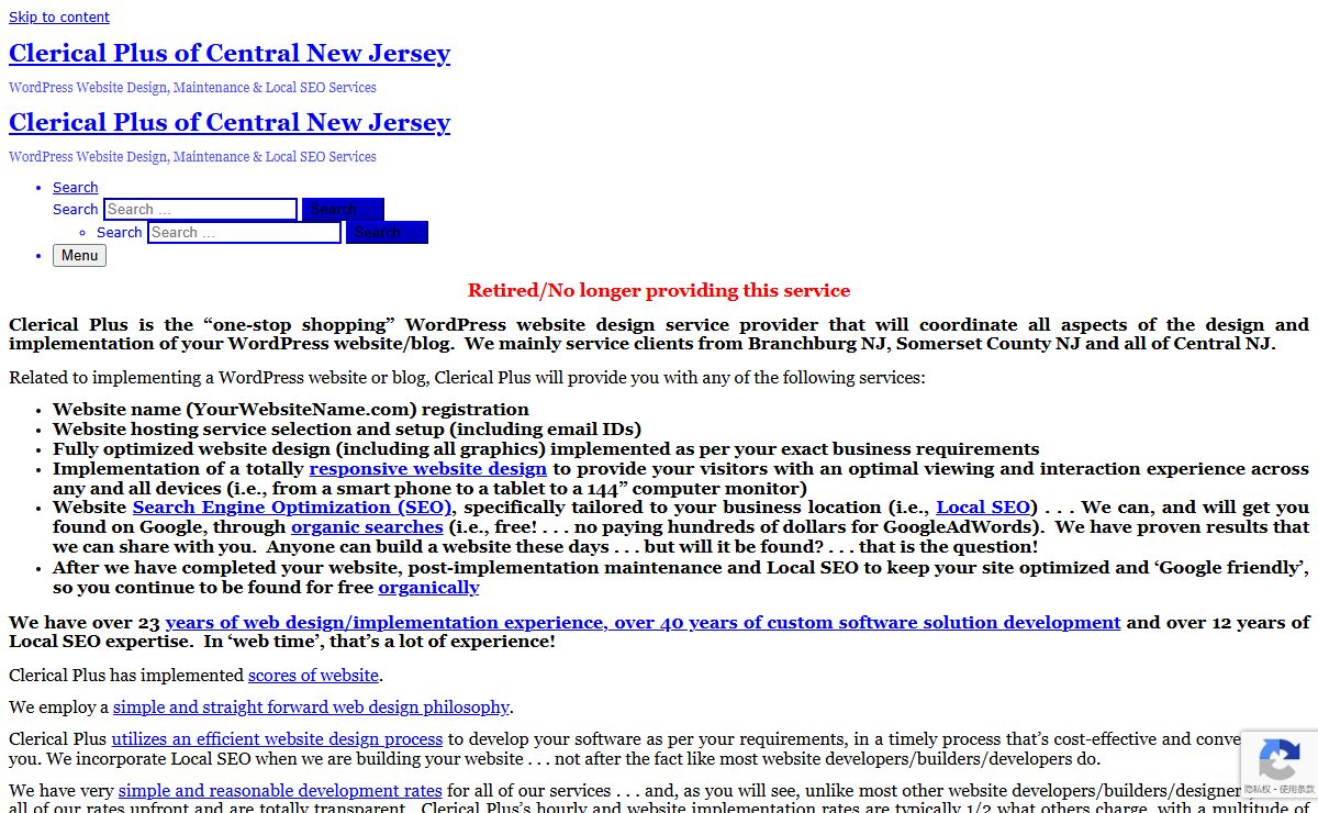 Clerical Plus of Central New Jersey – WordPress Website Design, Maintenance & Local SEO Services
