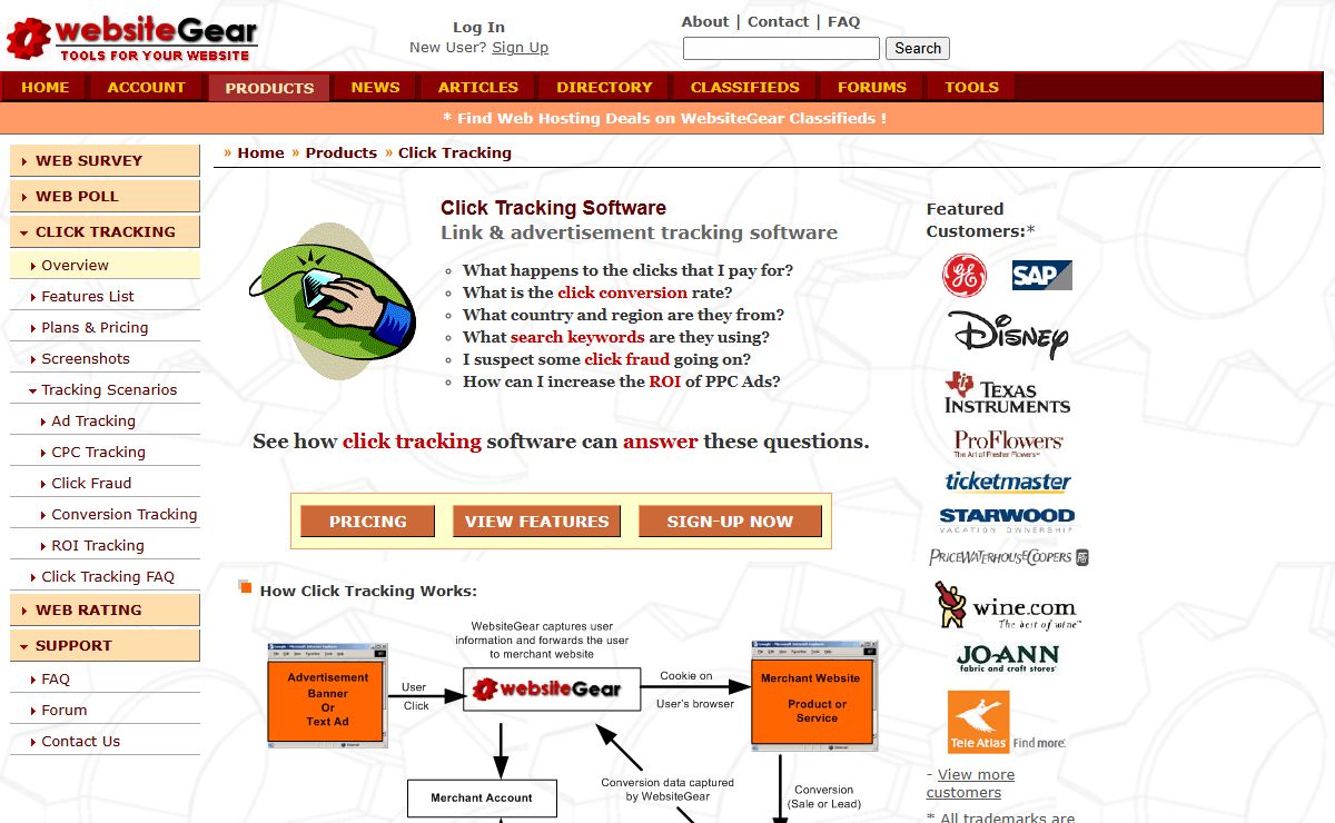 WebsiteGear Click Tracking - Link Tracking & Ad Tracking Software