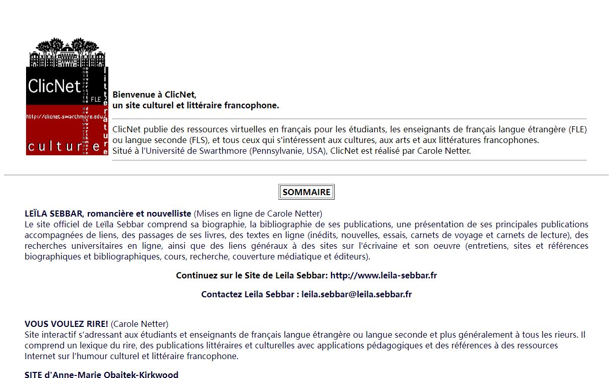 Dictionnaires et Lexiques (ClicNet)