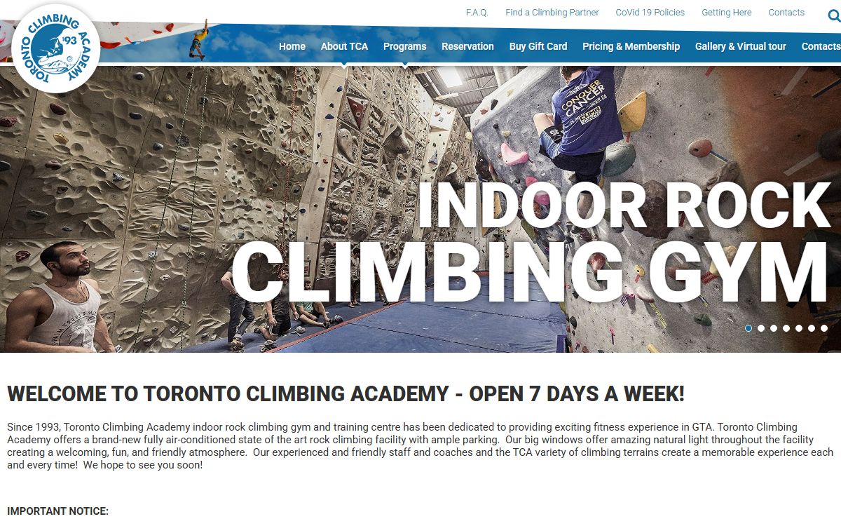 Toronto Climbing Academy- indoor rock climbing gym, portable climbing wall, climbing centre, sport climbing, bouldering