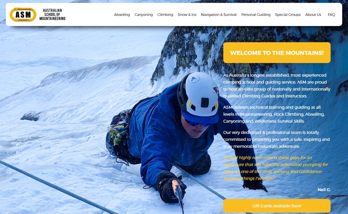 Abseiling, Rockclimbing, Canyoning, Mountaineering | Australian School of Mountaineering - Blue Mountains