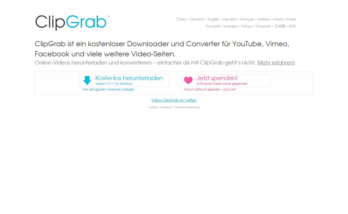 ClipGrab - Downloader und Converter für YouTube & Co