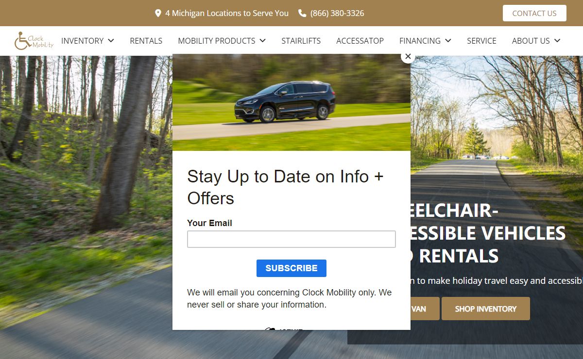Wheelchair Van Sales, Service, and Rentals - Clock Mobility