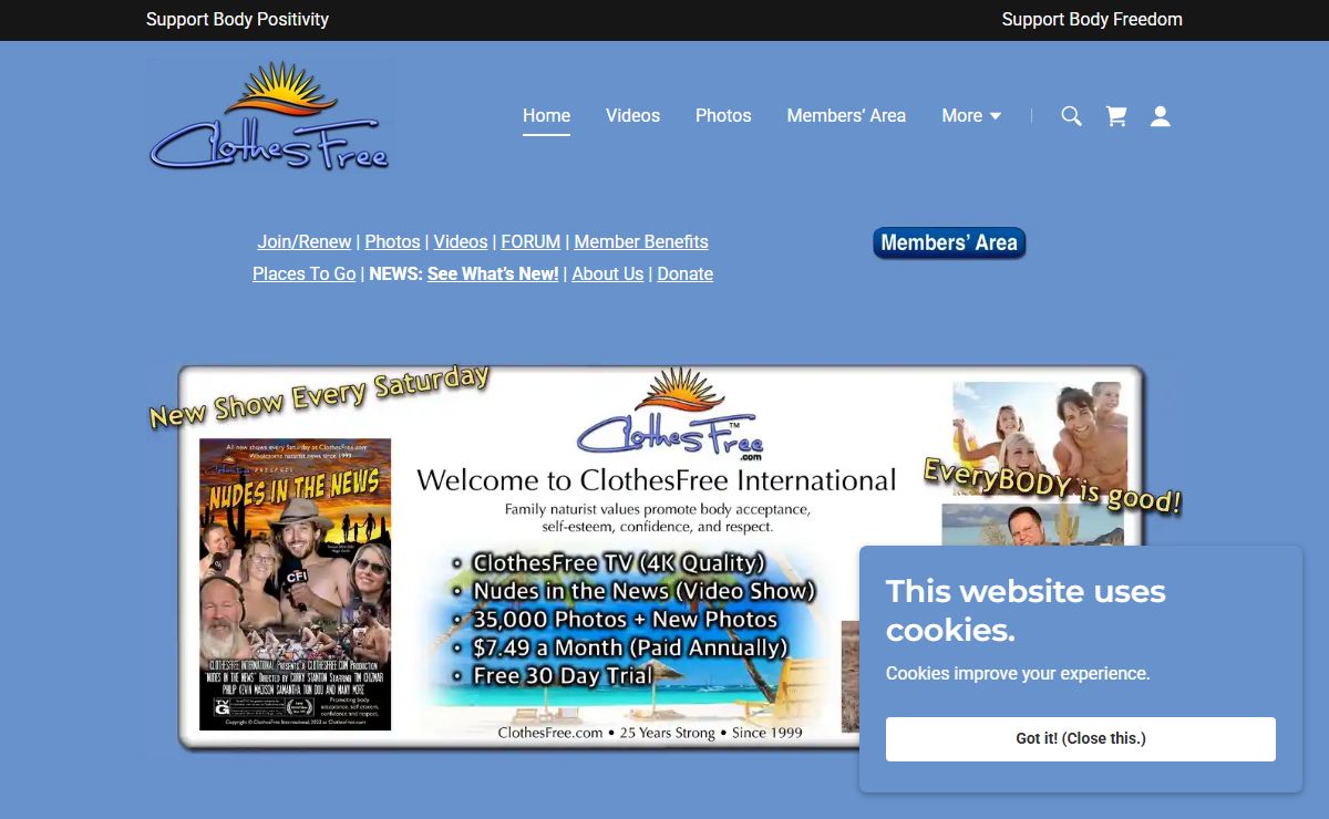 ClothesFree International - Nudist, Naturist
