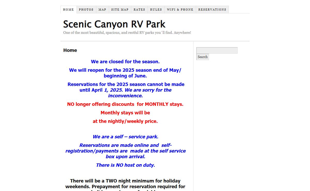 Scenic Canyon RV Park — One of the most beautiful, spacious, and restful RV parks you´ll find. Anywhere!