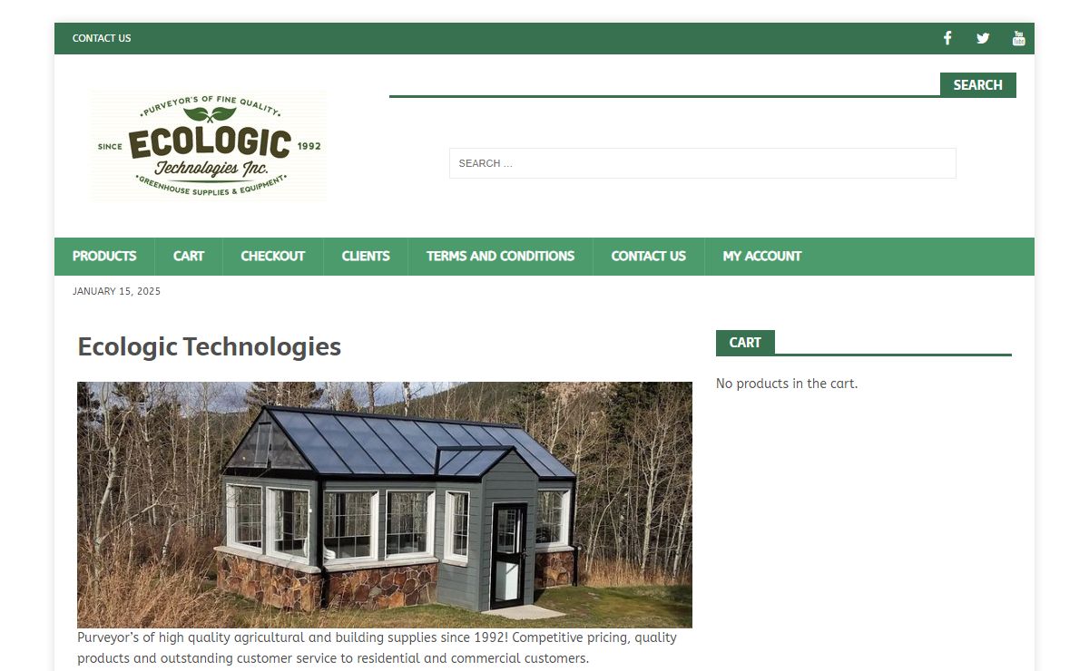 Ecologic Technologies Inc – Purveyors of Fine Quality Agricultural and Building Supplies!
