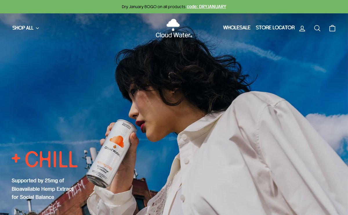 Cloud Water | Shop Fun Sparkling Drinks | Vitamin, Energy, Hemp + More