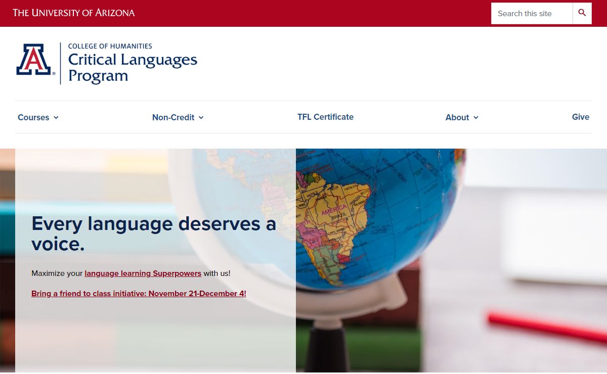 Welcome | Critical Languages Program | College of Humanities