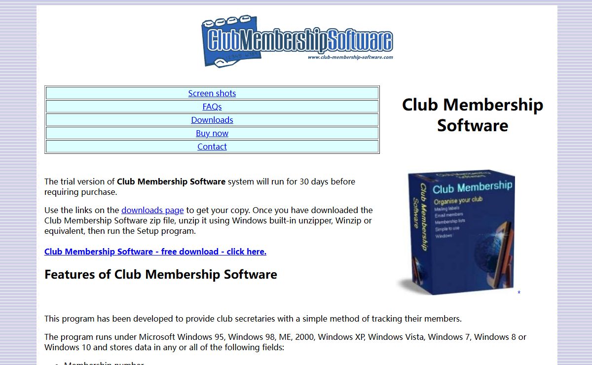 Club Membership Software - Free Download - Club Membership System