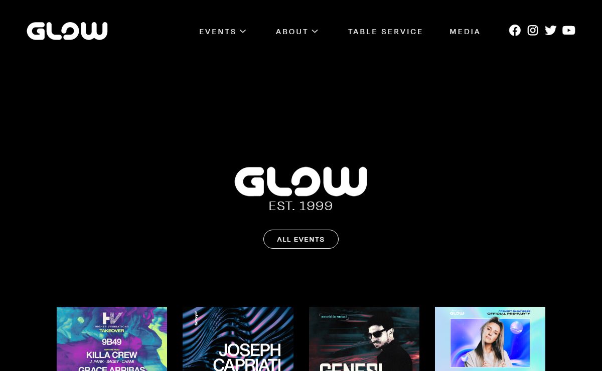 Homepage - Club Glow
