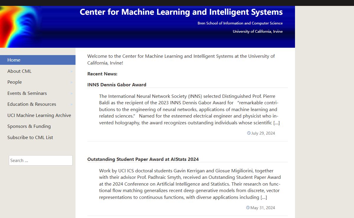 Center for Machine Learning and Intelligent Systems | University of California, Irvine