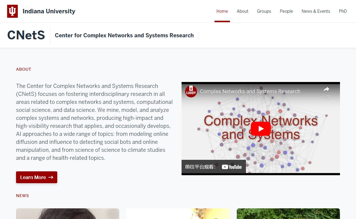CNetS | Center for Complex Networks and Systems Research