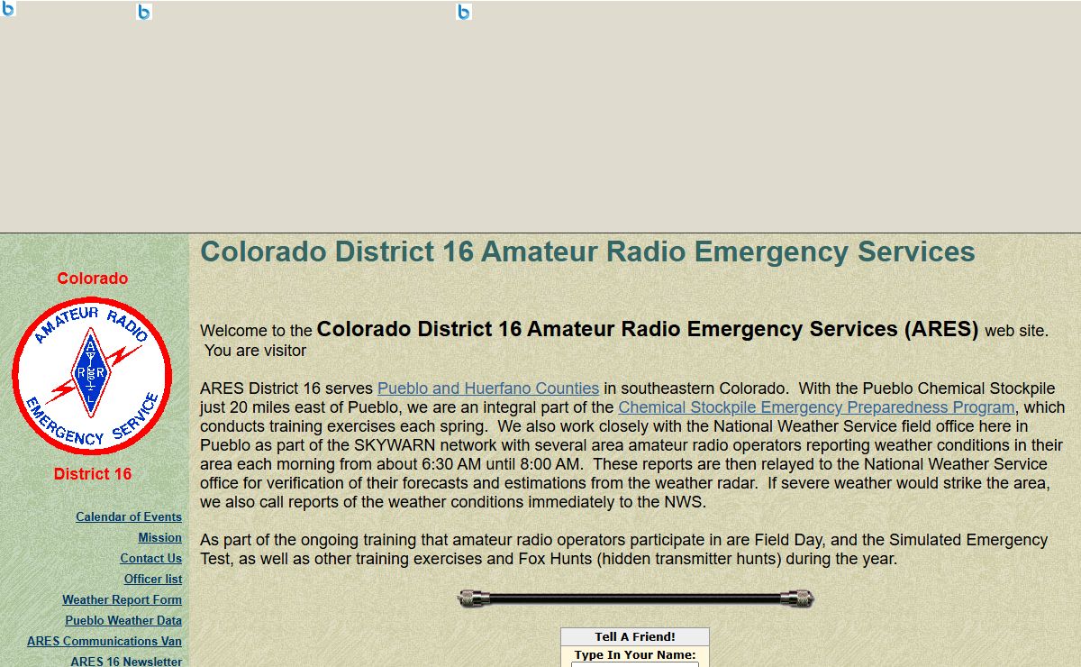 Colorado District 16 Amateur Radio Emergency Services