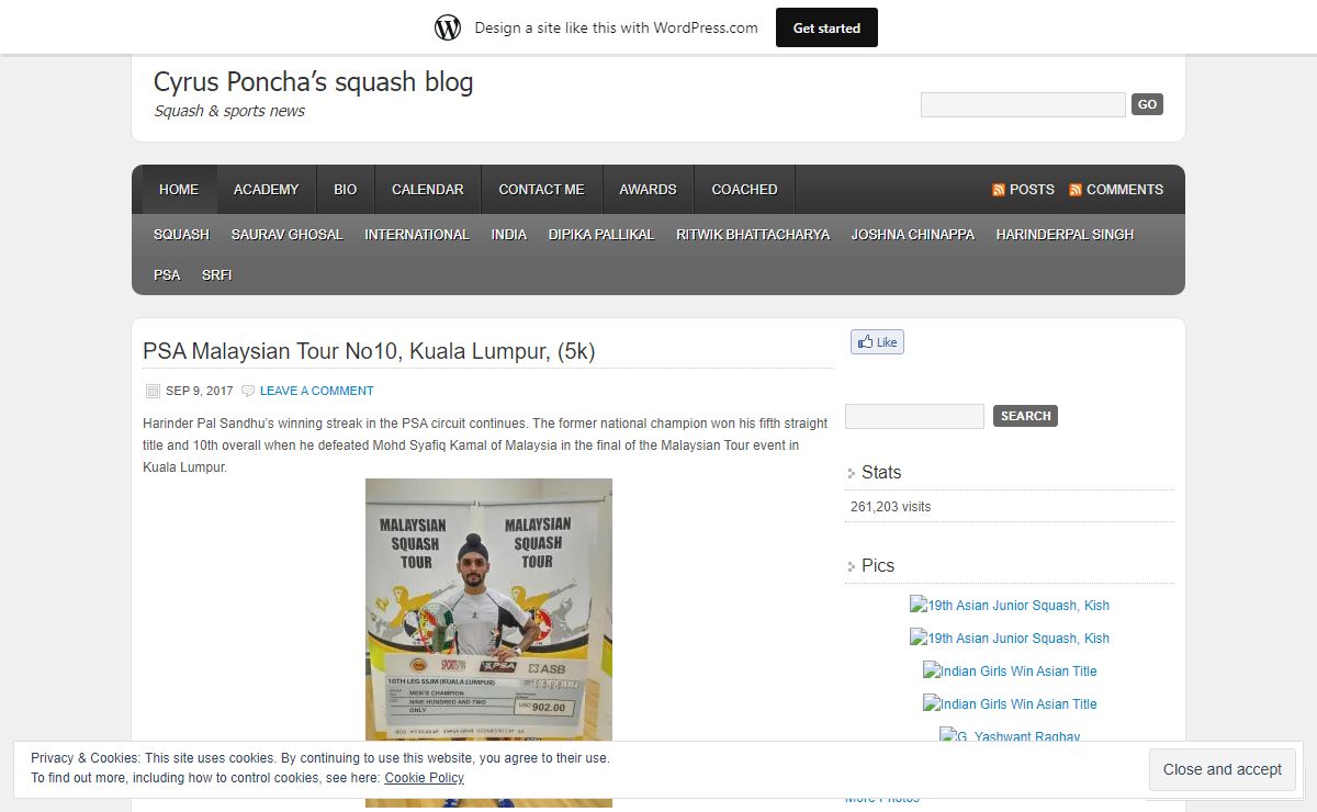 Cyrus Poncha's squash blog | Squash & sports news