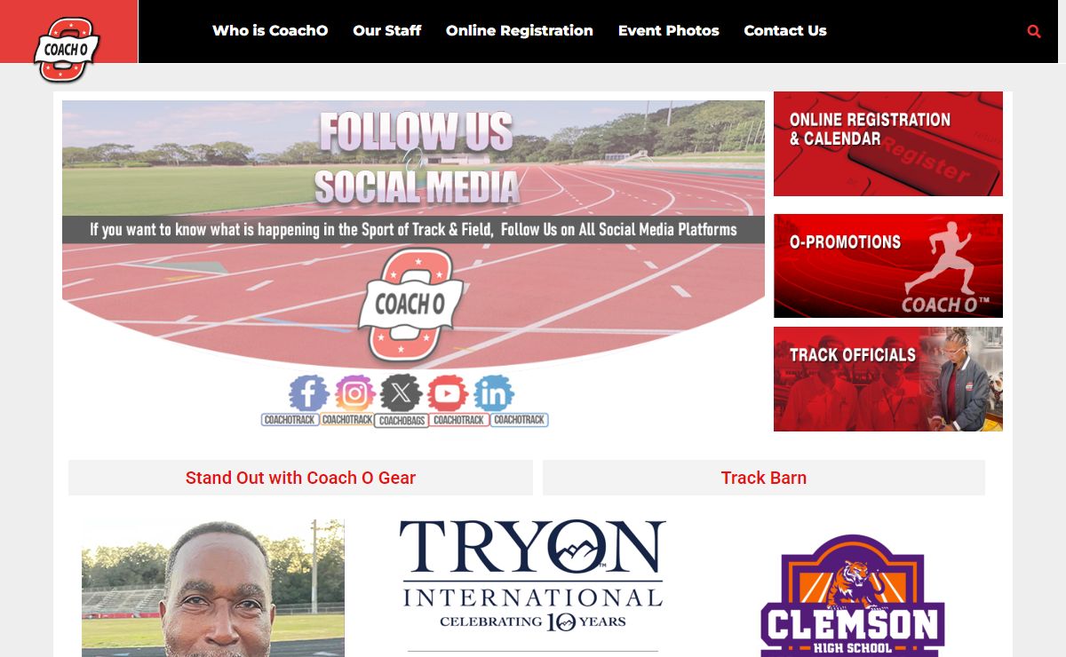 www.coacho.com – Coach O Registration handles online registration for both national youth organization events, meets in 47 states, several provinces in Canada. Several meets, including the AAU Junior Olympic Games, the largest youth meet in the world, benefit from Coach O Event Management.