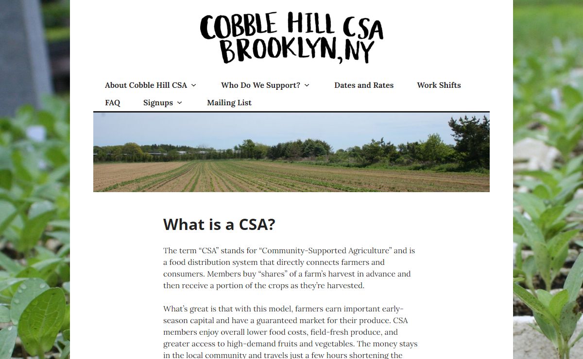 Cobble Hill CSA – Brooklyn, NY