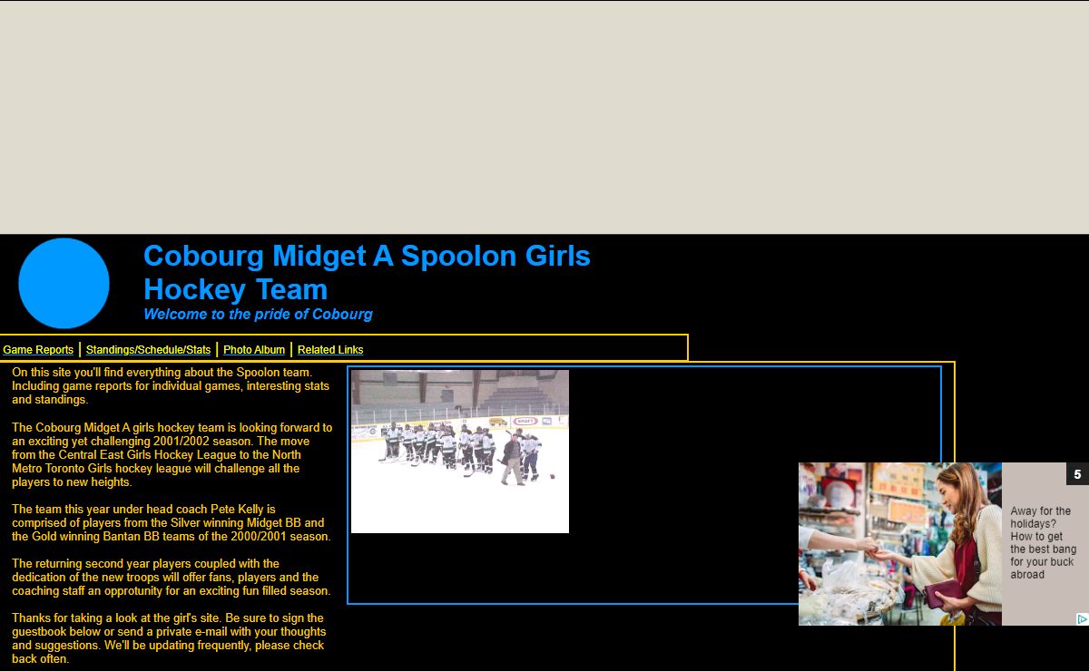 Cobourg Midget A Spoolon Girls Hockey Team