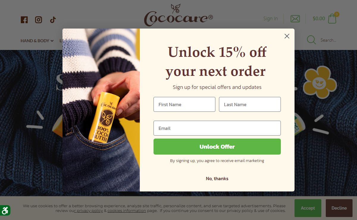 Cococare - Cocoa Butter, Coconut, Vitamin E Oil