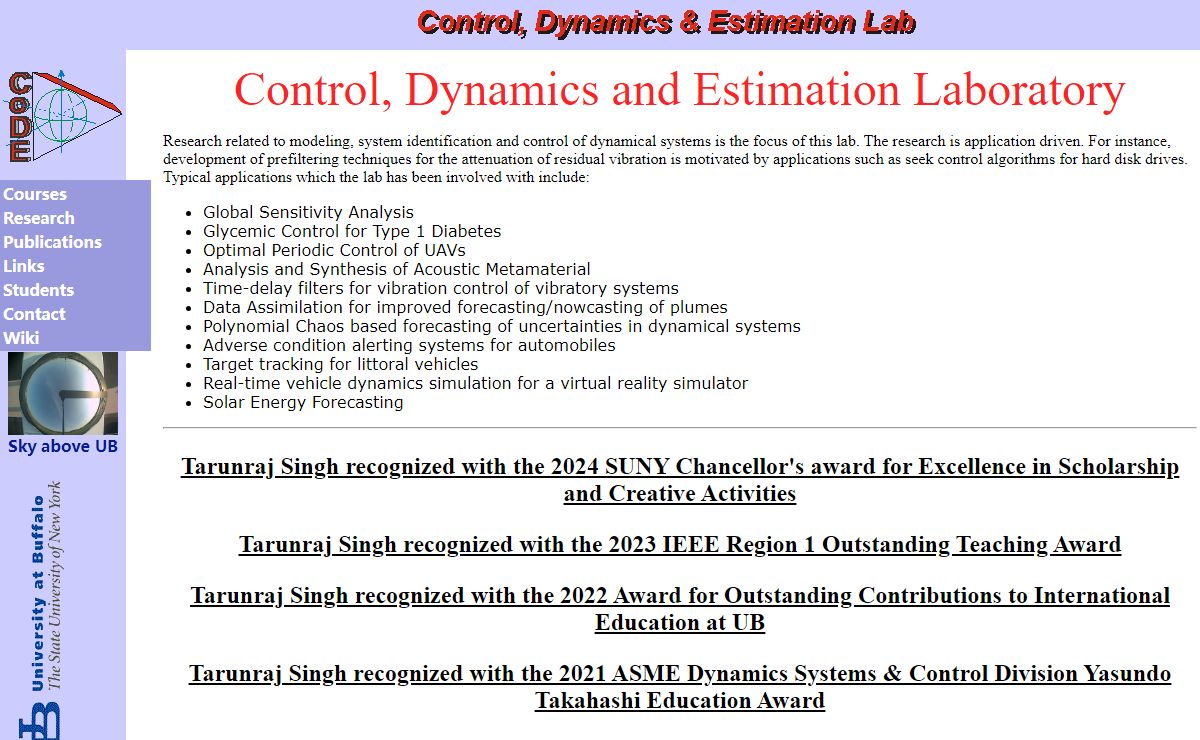 Dynamics and Control at SUNY at Buffalo
