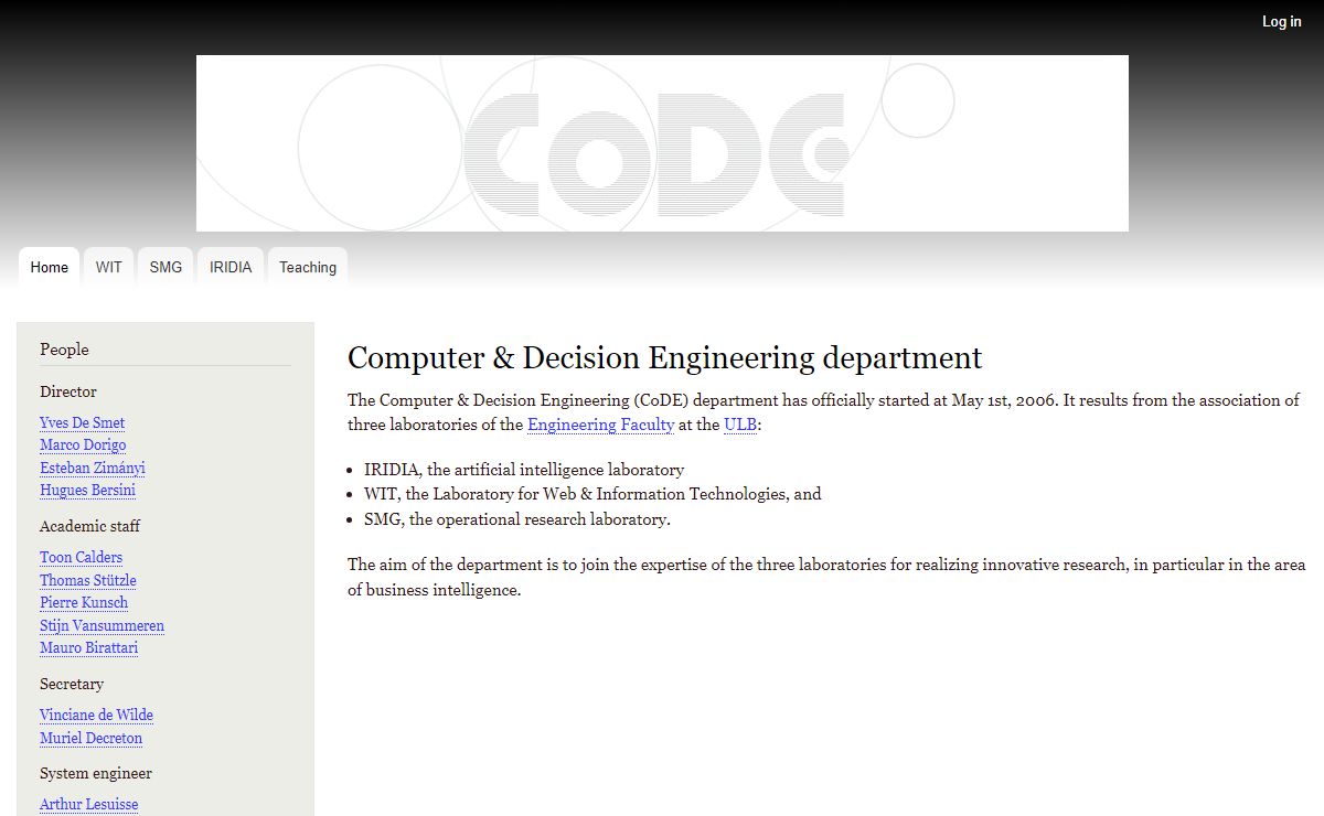 Computer & Decision Engineering department | CoDE Department, Université Libre de Bruxelles