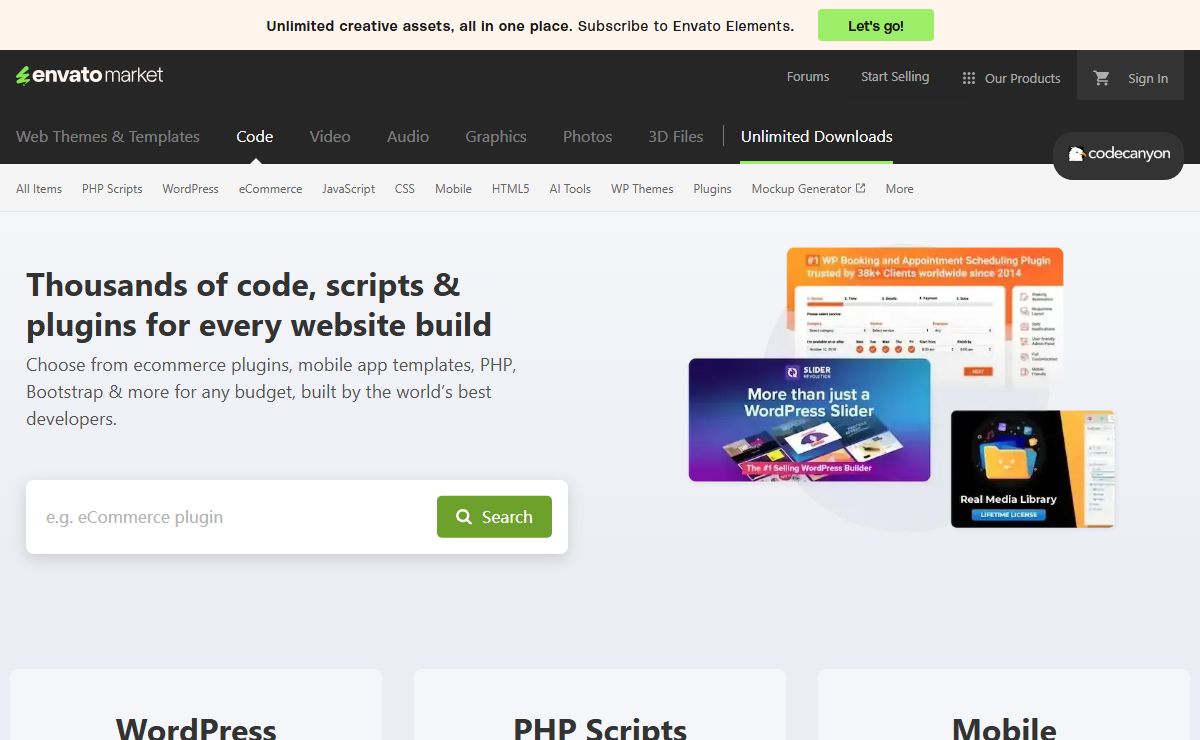 Buy Plugins & Code from CodeCanyon