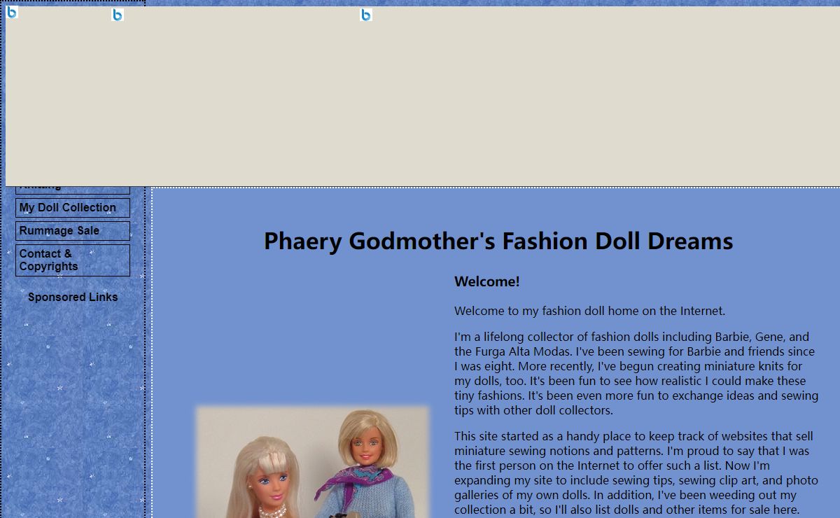 Phaery Godmother's Fashion Doll Home Page and Site Map