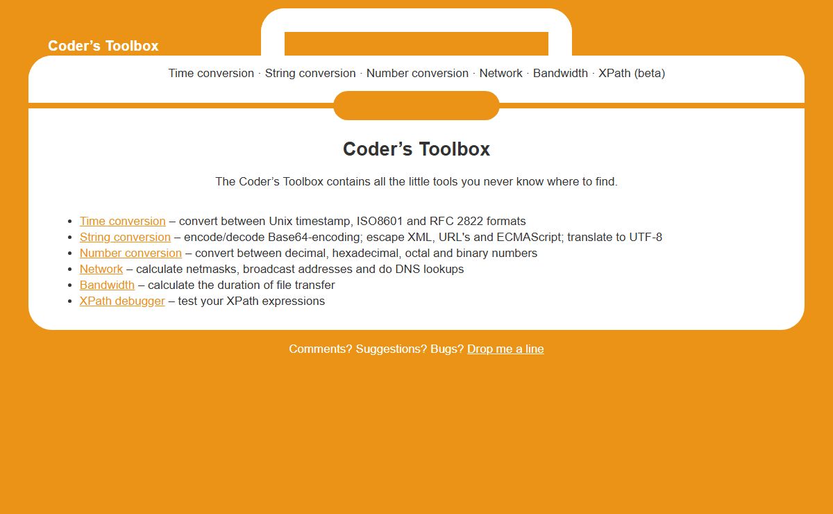 Coder's Toolbox - the programmer's bare necessities