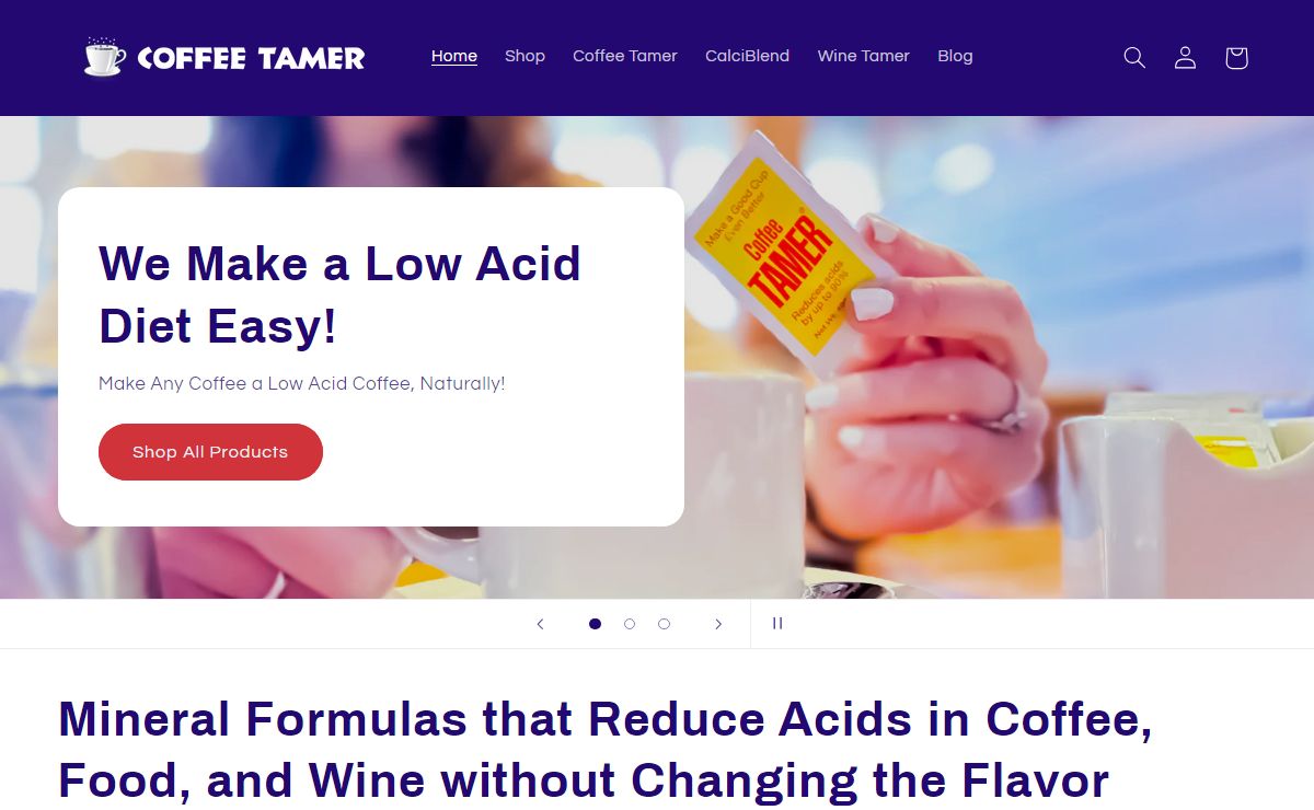 Coffee Tamer / CalciBlend - Reduce Acid in Foods and Beverages