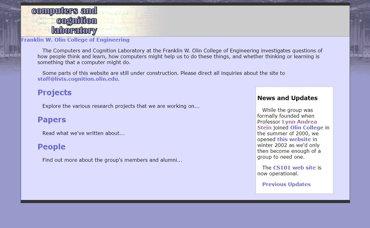 Computers and Cognition Group: Olin College