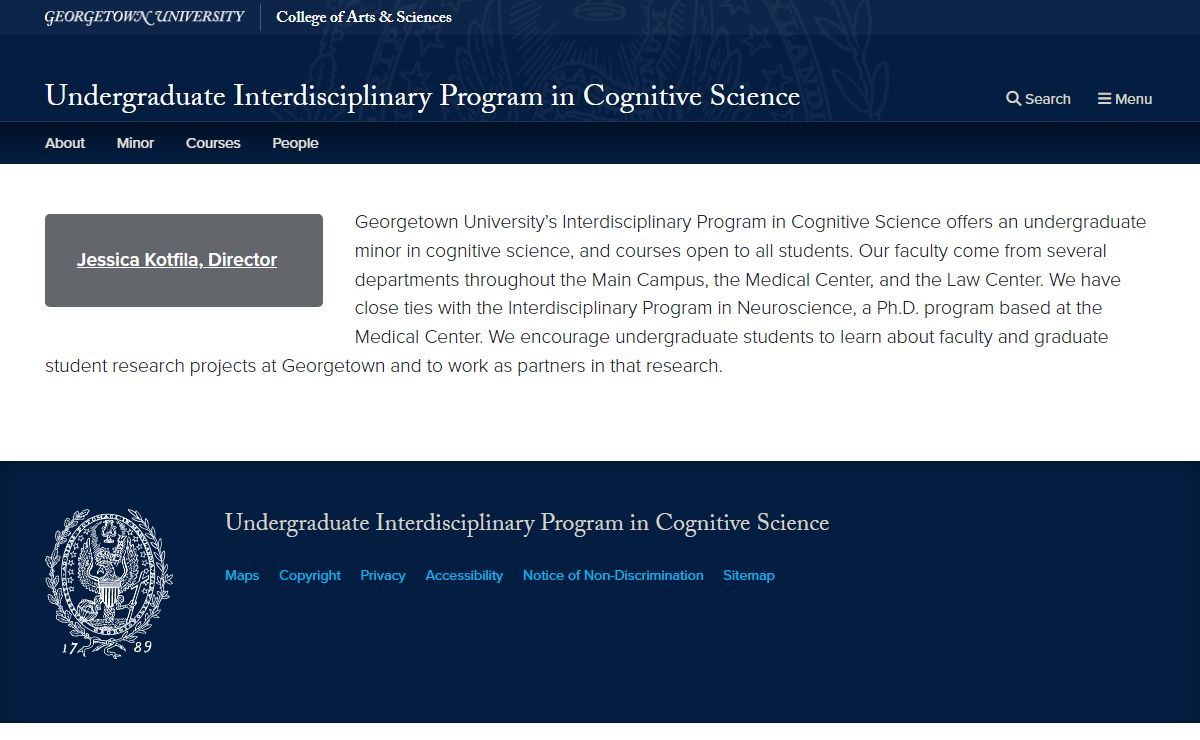 Undergraduate Interdisciplinary Program in Cognitive Science | Georgetown University