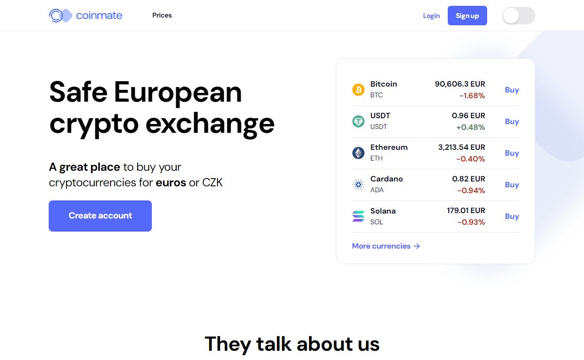 Safe European crypto exchange | Coinmate.io