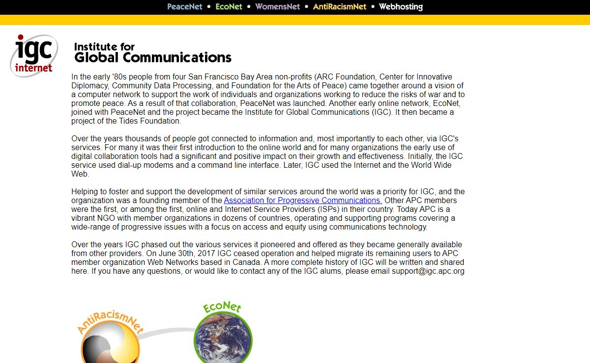 IGC Internet -- The Progressive Community