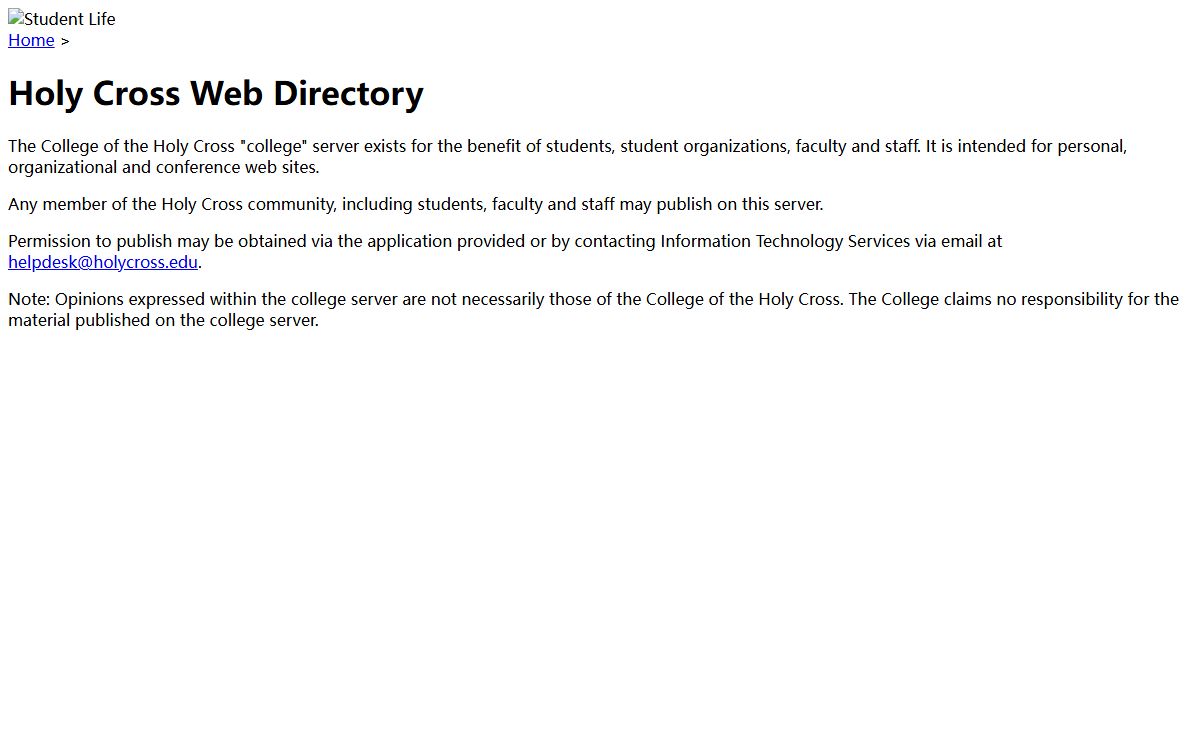 Holy Cross | Web communications