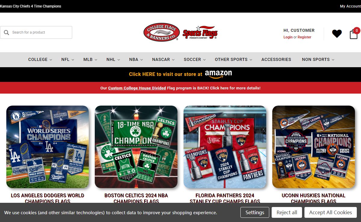 College Flags and Banners - Sports Flags and Pennants - your sports flag and pennant source