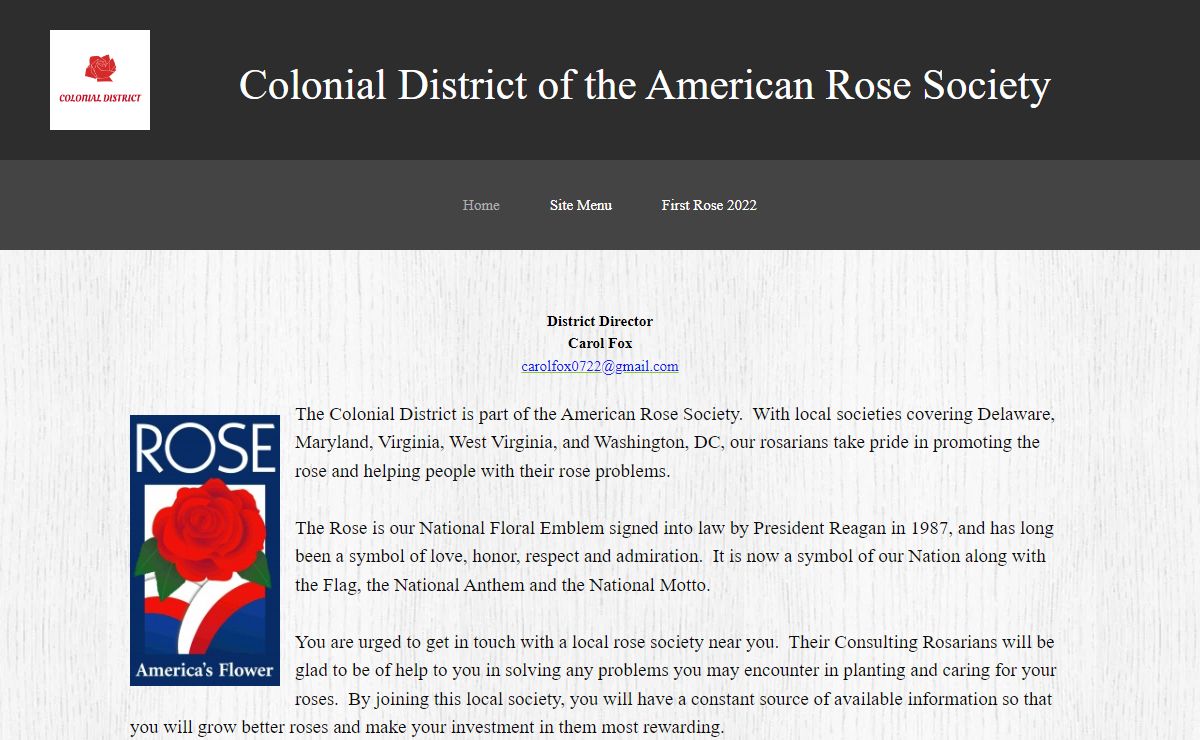 Colonial District of the American Rose Society - Home
