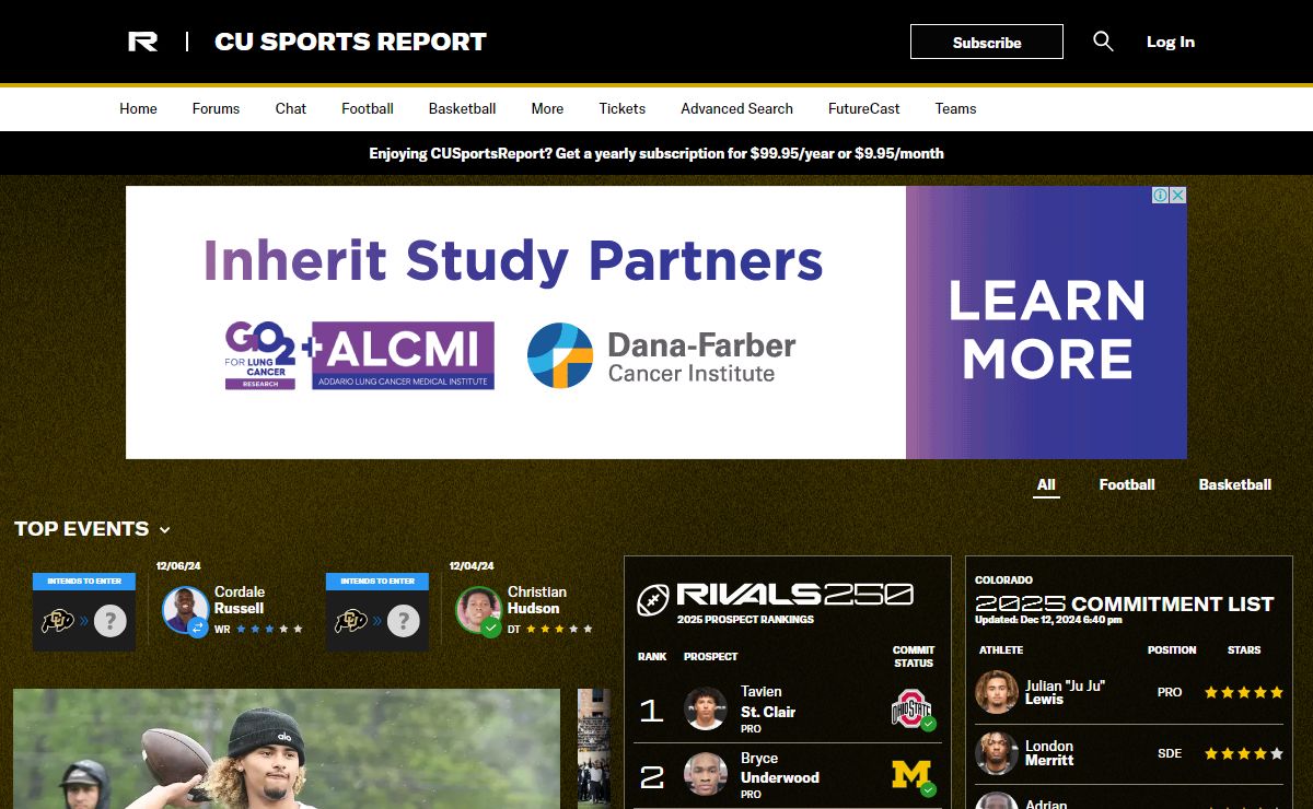 CUSportsReport: Colorado Buffaloes Football & Basketball Recruiting