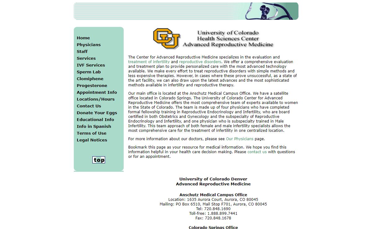 Advanced Reproductive Medicine: University of Colorado