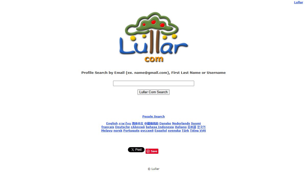 Lullar Com - Search People Profile by Email or Username