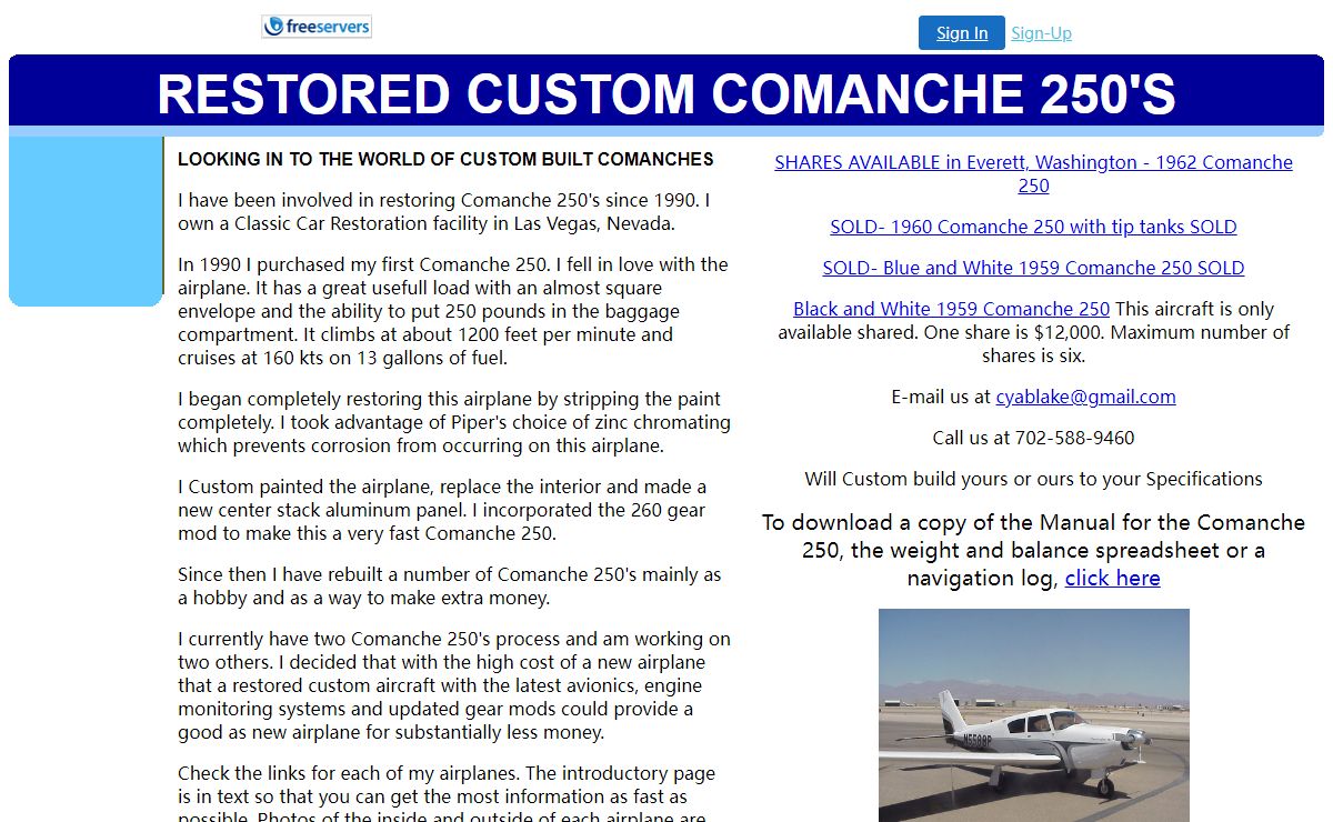 --end title--OM COMANCHE 250'S