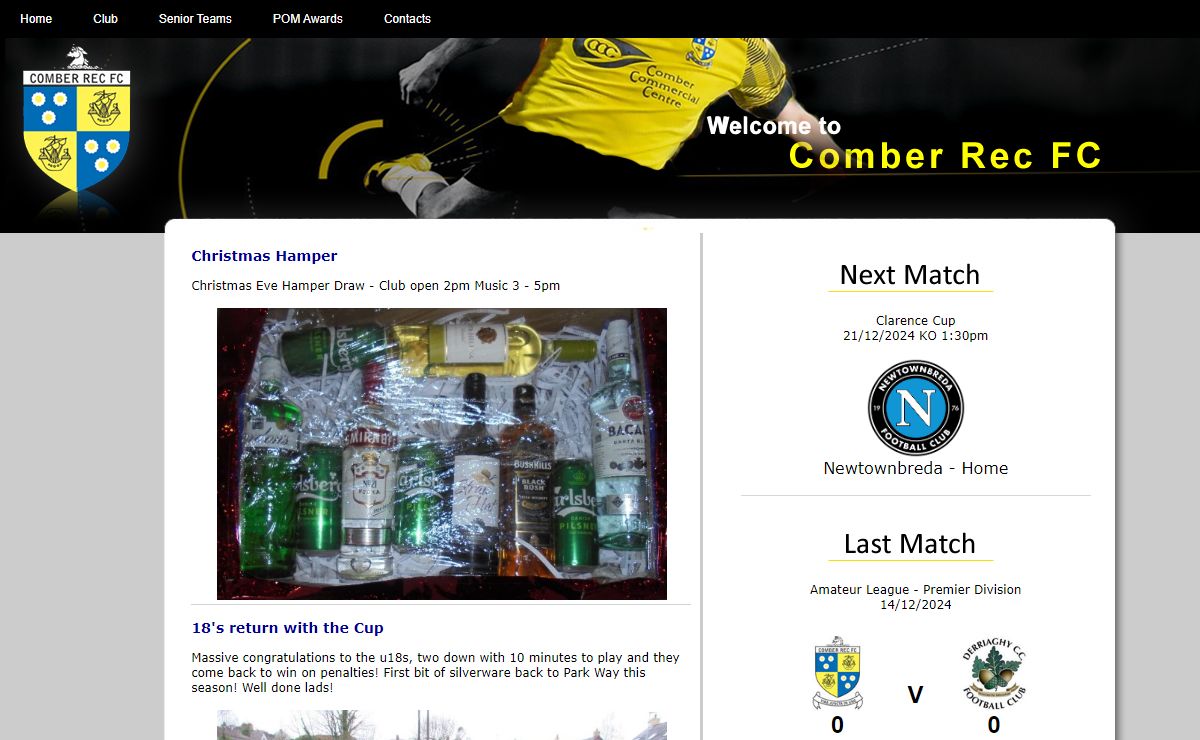 Welcome to Comber Rec Football Club Official Website