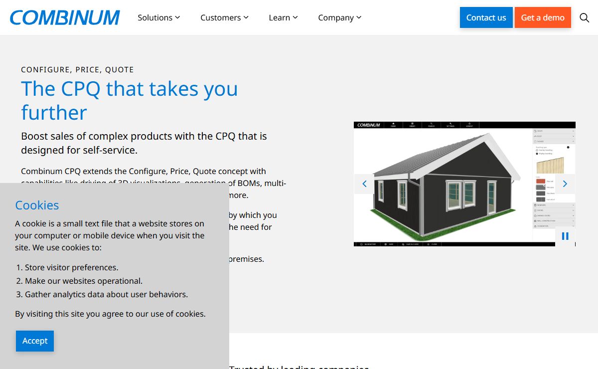 Cloud enabled CPQ with support for 3D - Combinum CPQ