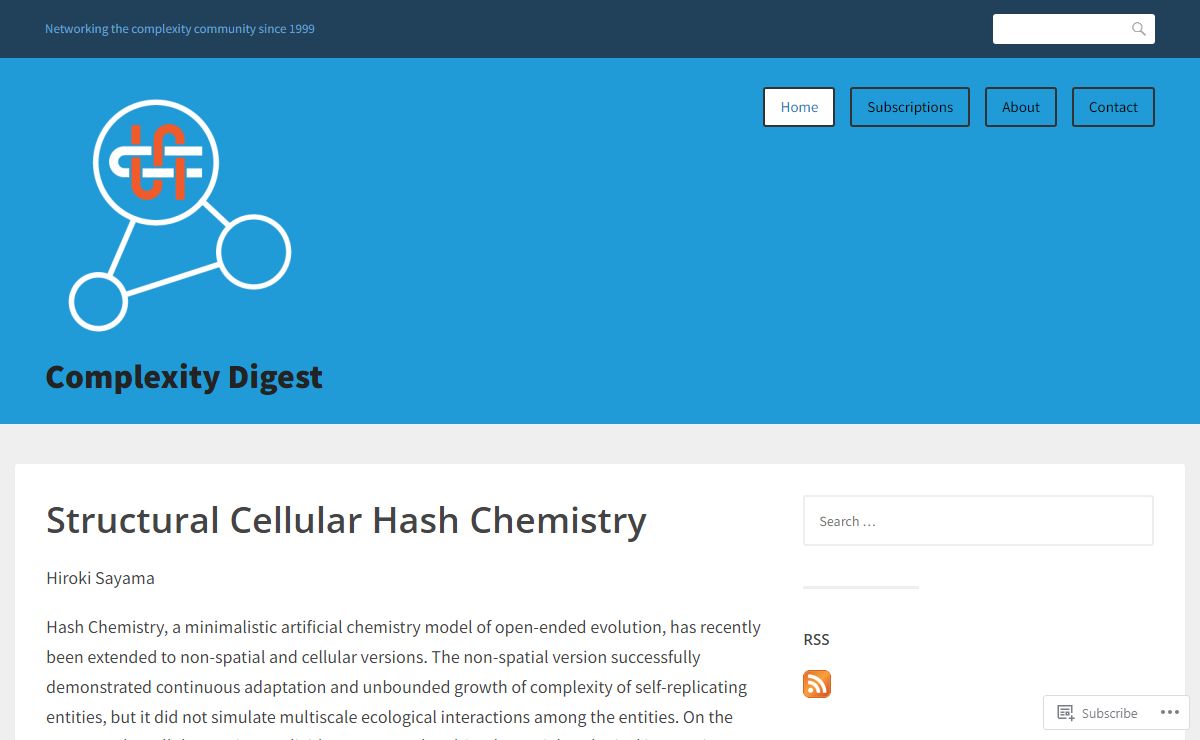 Complexity Digest – Networking the complexity community since 1999
