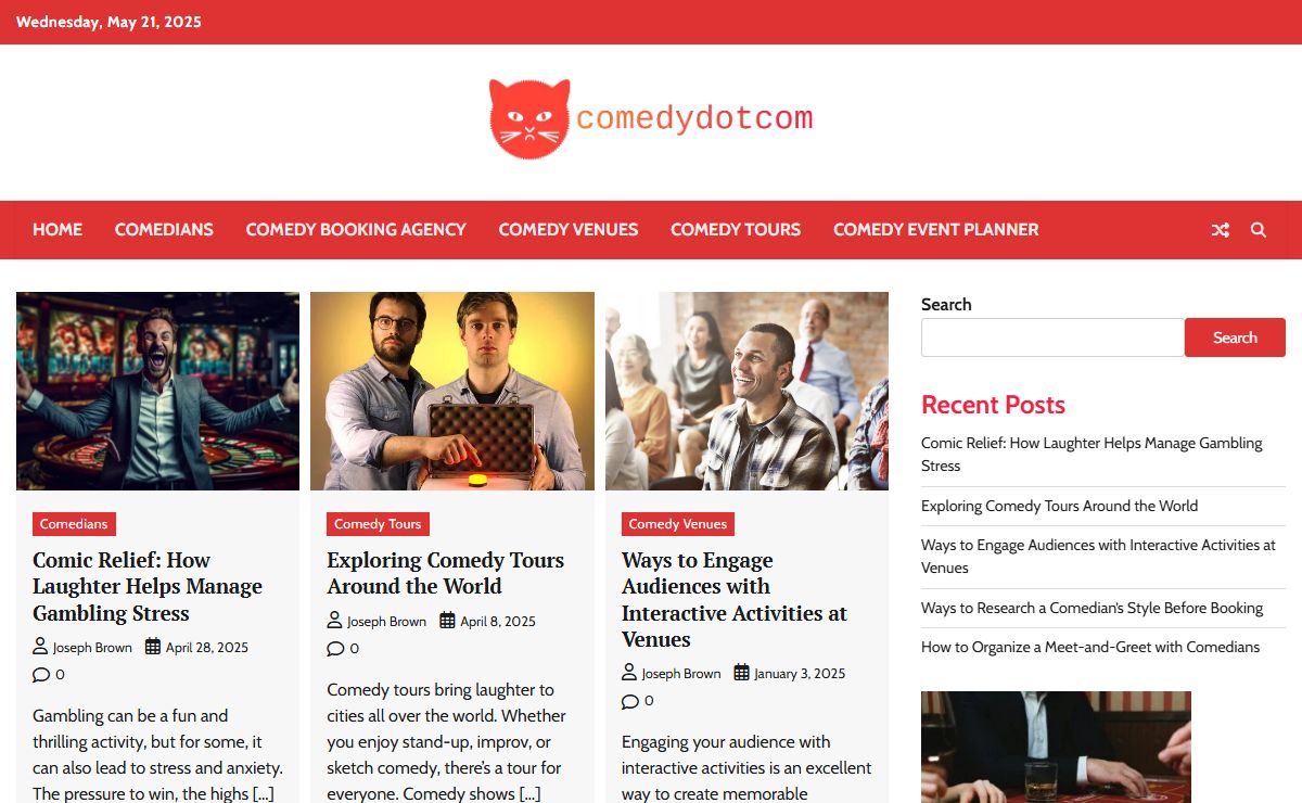 comedydotcom.com - "Where Laughter Never Stops."