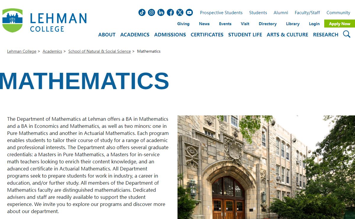 Mathematics | Lehman College