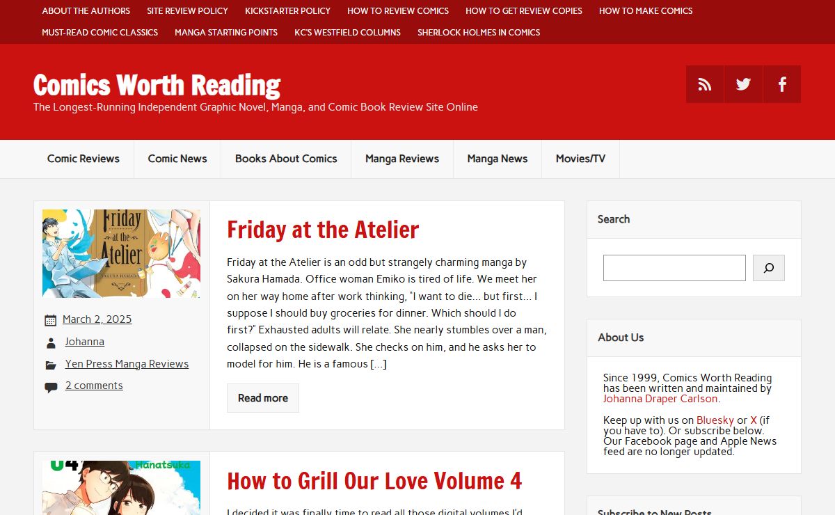 Comics Worth Reading – The Longest-Running Independent Graphic Novel, Manga, and Comic Book Review Site Online