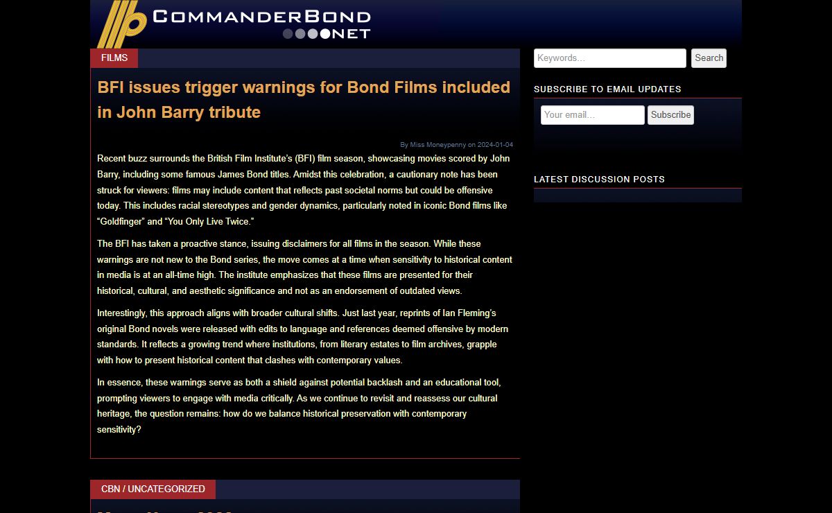 CommanderBond.net - Bond At Its Best