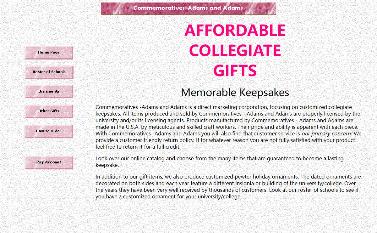 Commemoratives - Adams and Adams: Affordable Collegiate Gifts
