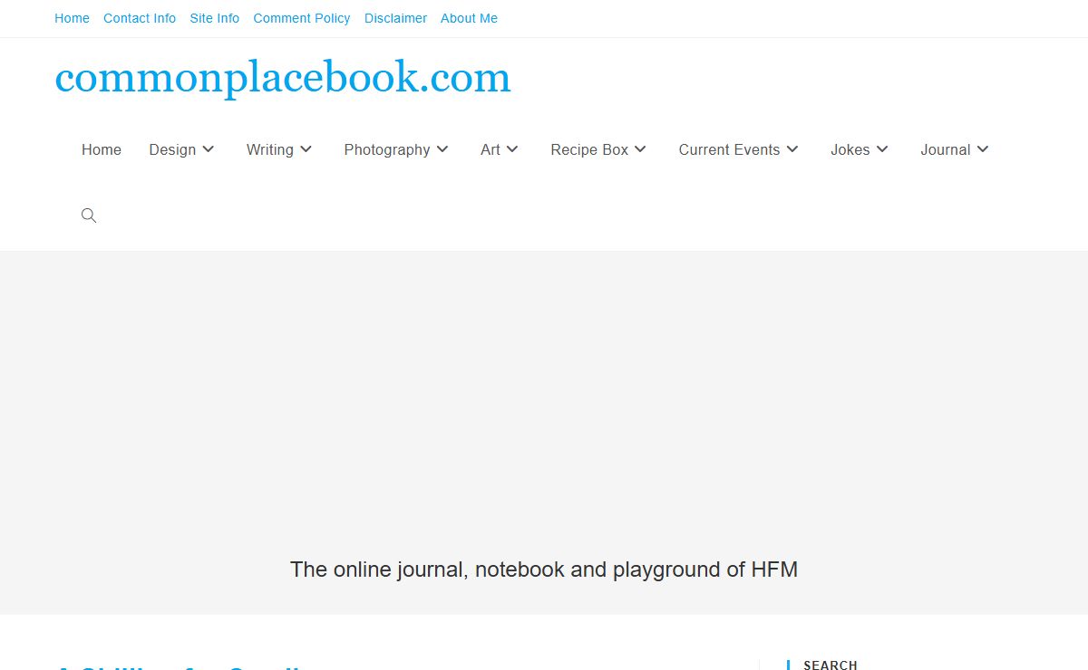 commonplacebook.com – The online journal, notebook and playground of HFM