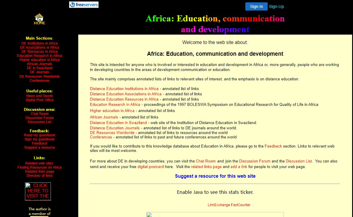 Distance Education in Africa - Home Page