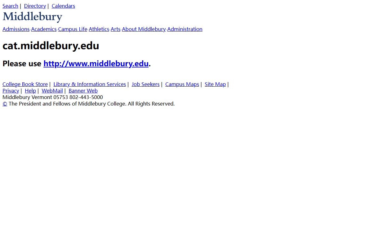 Middlebury College: Tertiary Web Server